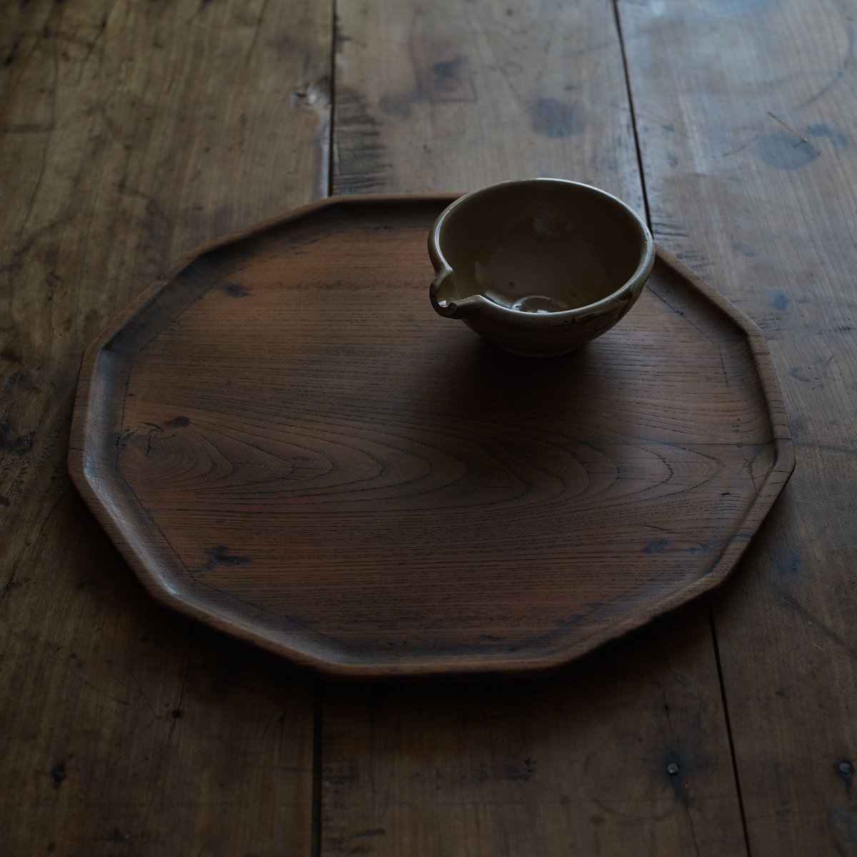 李朝十二角膳天板その66 盆.古道具.骨董品.韓国骨董. Antique.酒器盆