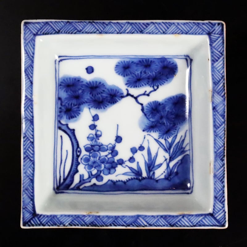 清 順治染付松竹梅文角皿 五客揃 | LYAN ARTS' Collection onlin