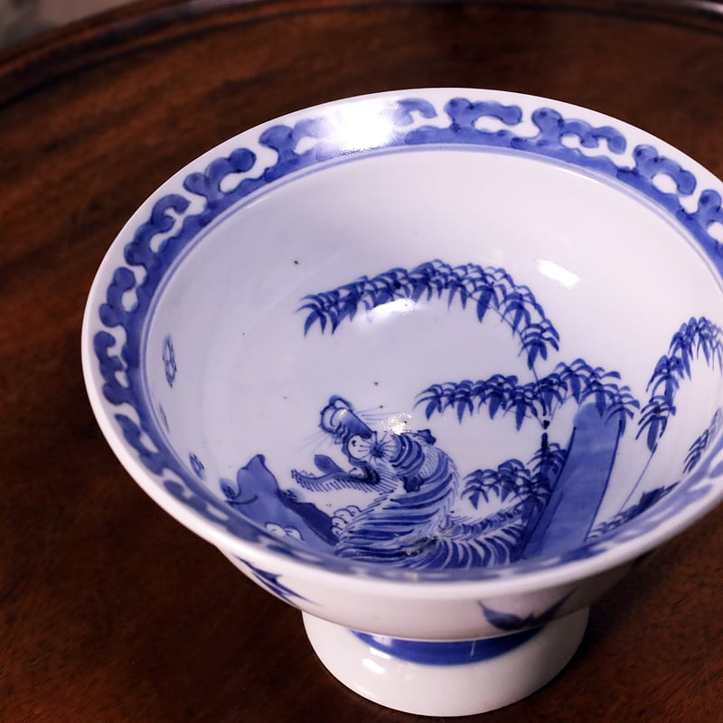 古伊万里 染付竹虎文高脚鉢 | LYAN ARTS' Collection online shop
