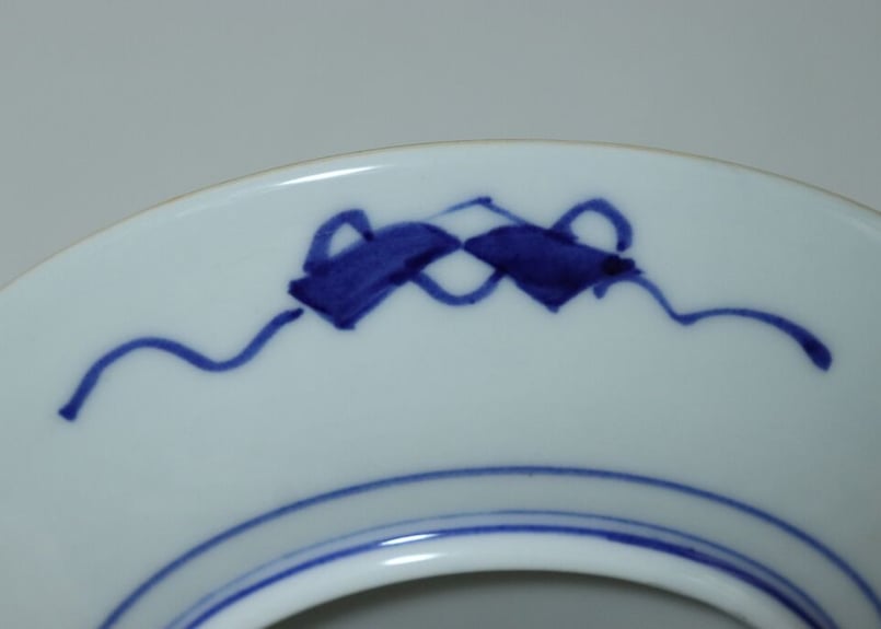 時代 青九谷大皿 直径38㎝ 東Y7-0404③タエト 時代 青九谷大皿 直径38