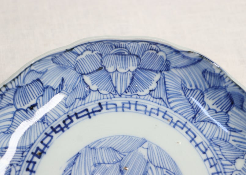 絵瀬戸皿 鶴と亀図 江戸時代 M1339 絵瀬戸皿 鶴と亀図 江戸時代