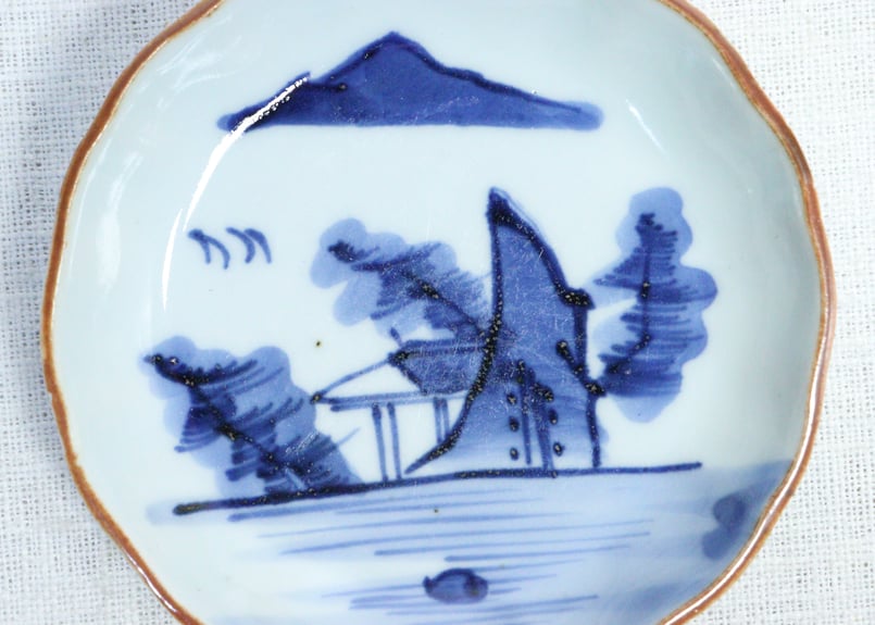 江戸幕末染付山水図小皿 | 吉祥寺PukuPuku