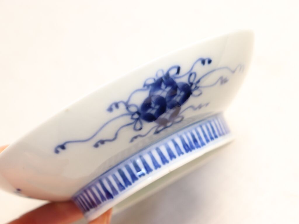 向付 変形皿 小皿 染付 七福神 銘 明治 大正 昭和初期 5客 その