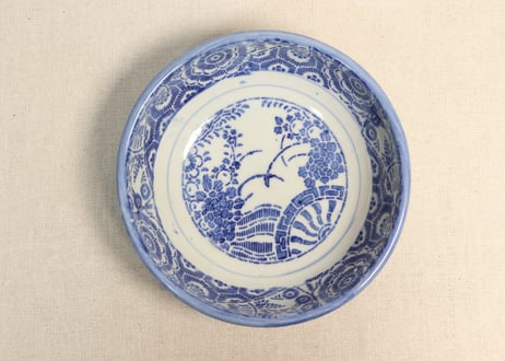 明治前期 色絵 花籠 龍と鳳凰 唐花 蝶 輪花 大鉢 【公式通販】