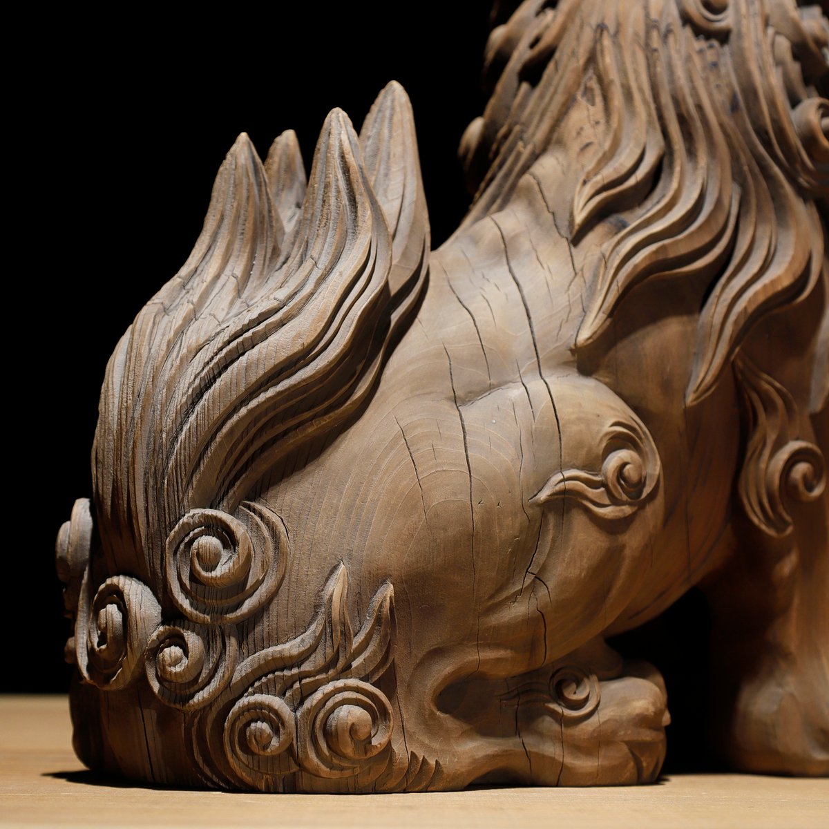 置物□狛犬一対 飴釉（江戸期）享保4年 己亥 奉納 獅子