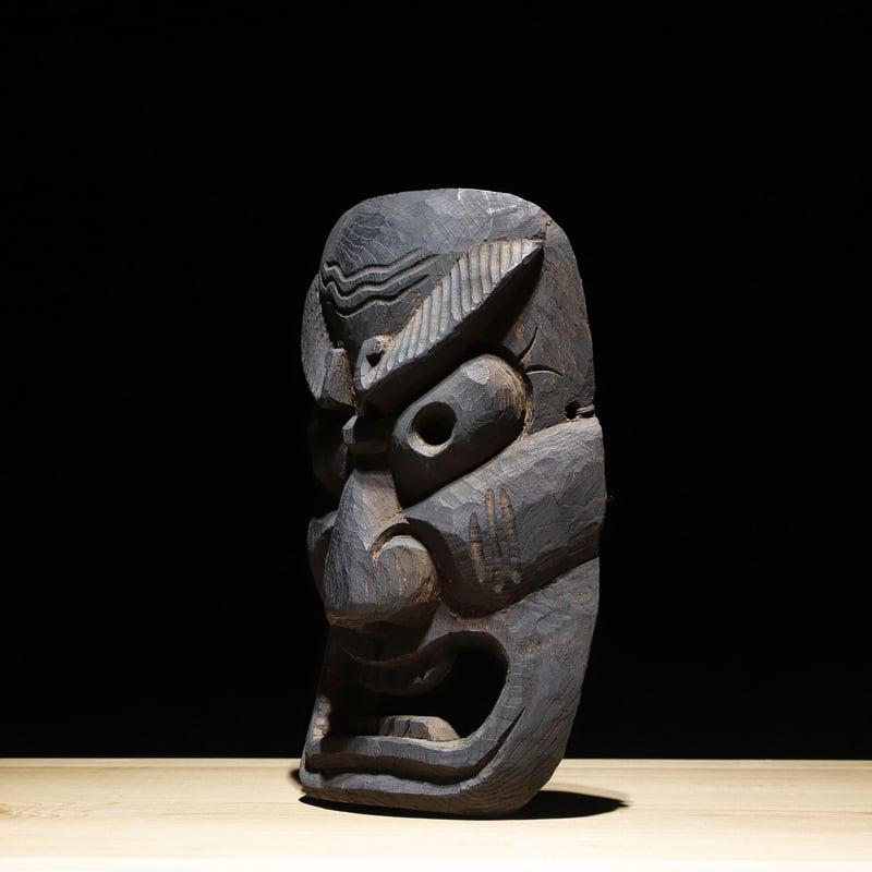 天狗面 江戸期 竈神 カマドガミ 釜神 民間信仰 呪物 妖怪 木彫り お面