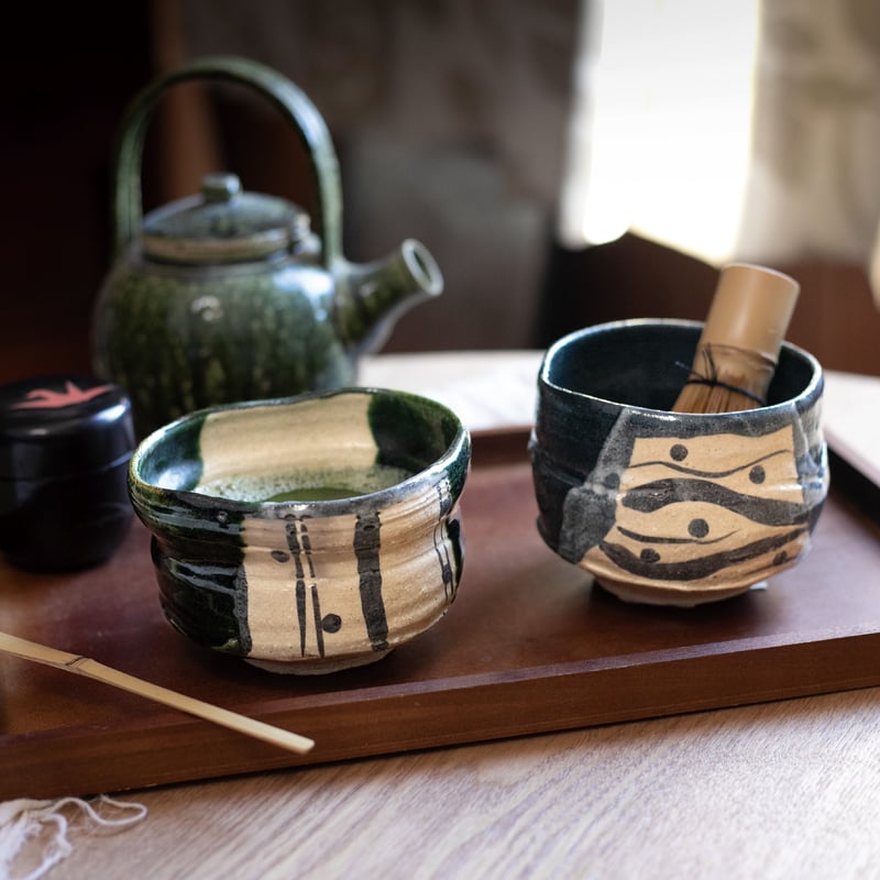 茶道具 茶碗 妙見窯 古静水写竹文 今岡修三 NO296 茶道具 茶碗 妙見窯