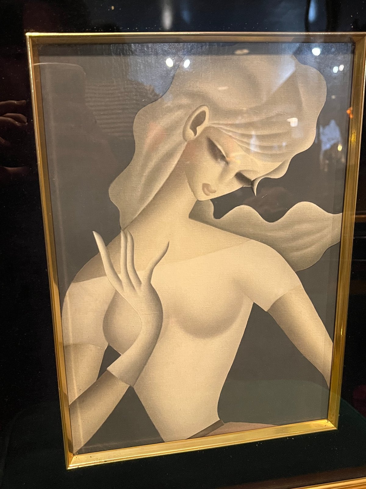 東郷青児の美人画と東郷青児の絵皿2枚 東郷青児の美人画と東郷青児の