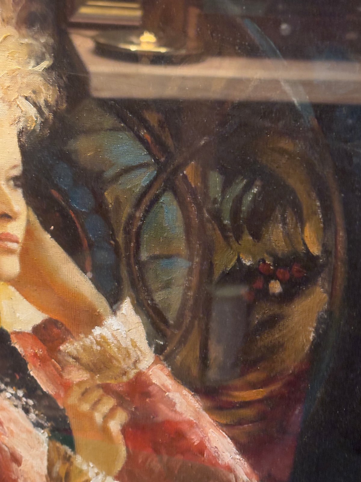 アンティーク絵画 油彩画 盧桄 呂光 女性像 | アンティーク家具と喫茶