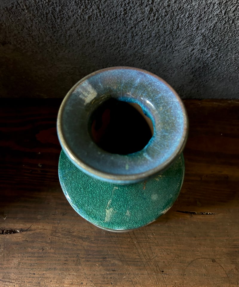 双耳花瓶/釉薬/緑/骨董 | 骨董・アンティークのオンラインショップ