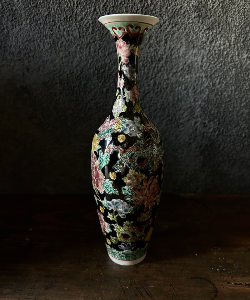 景徳鎮の花瓶/中国/龍/花柄/骨董 | 骨董・アンティークのオンライン