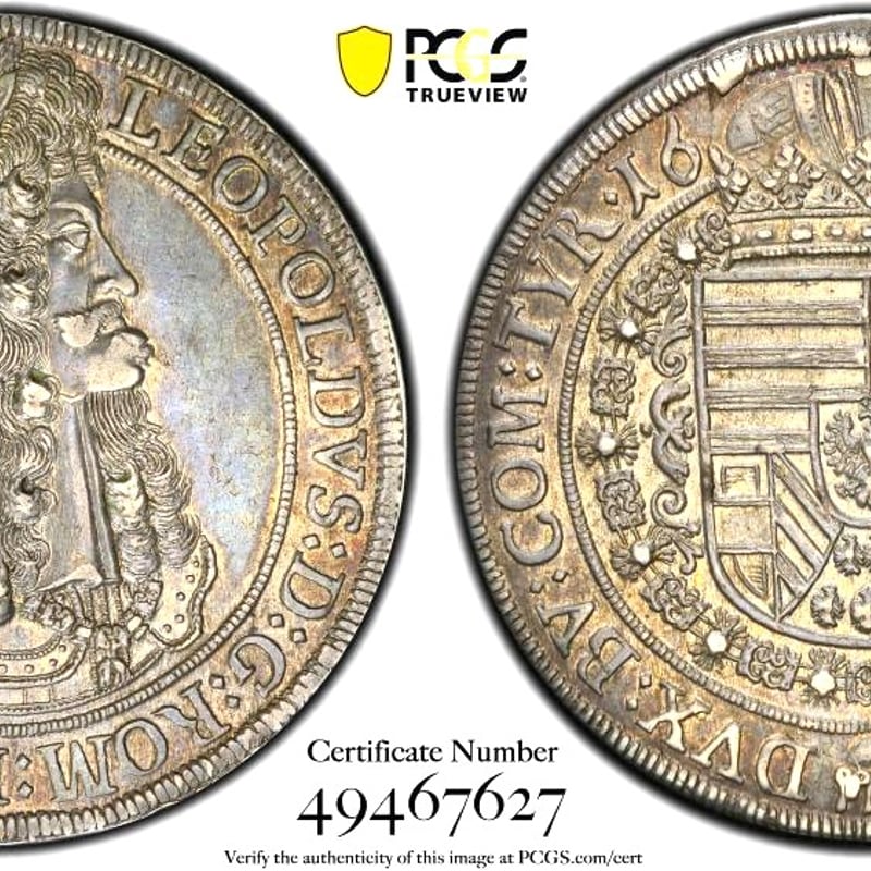 レオポルト1世 神聖ローマ帝国 1694年 銀貨MS62 PCGSオーストリア