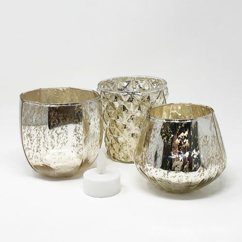 キャンドルホルダー マーキュリーグラス 3デザインセット