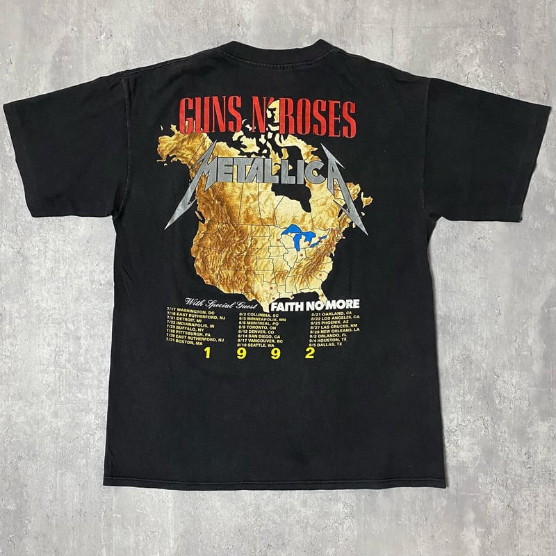 90s BROCKUM ”METALLICA×GUNS N' ROSES“ t-shirt |