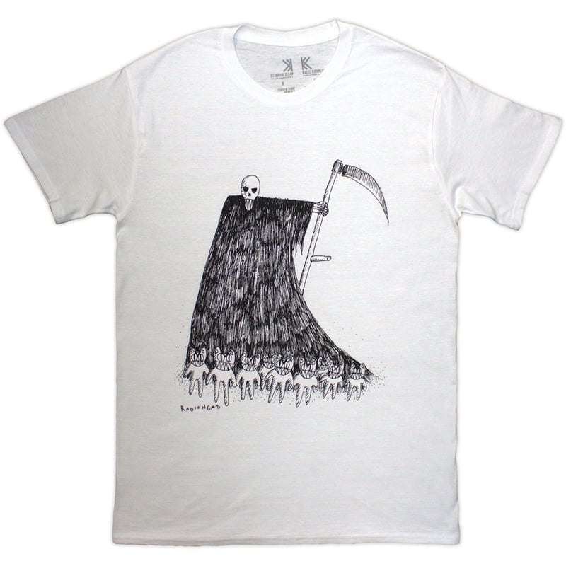 公式新品】 RADIOHEAD - GRIM REAPER WHITE レディオヘッドTシャ