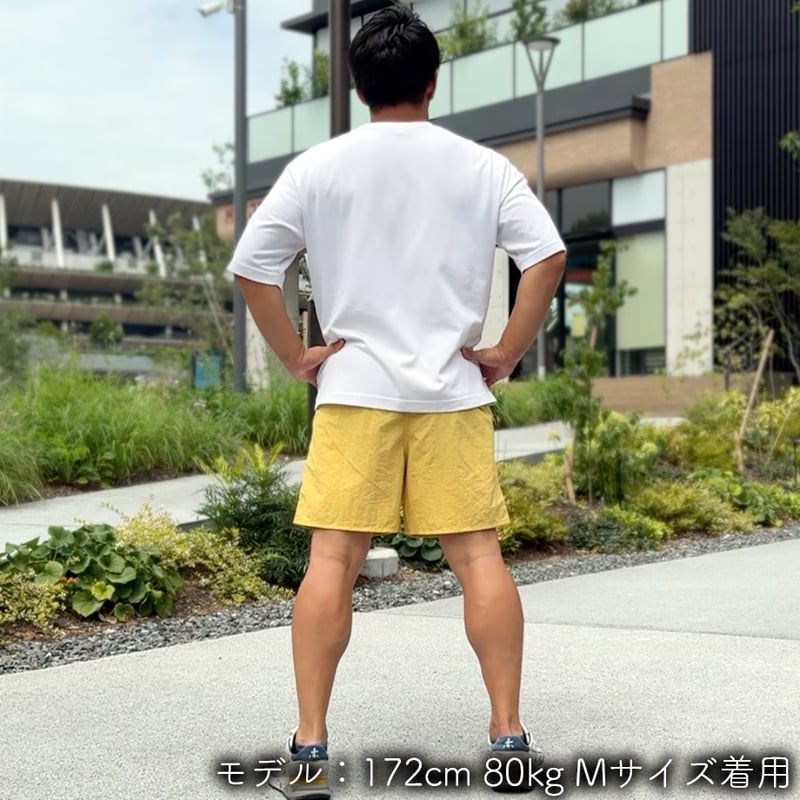 ハーフパンツ＜I'm IMANAMI Class＞ イエロー×黒文字 水陸両用 2way