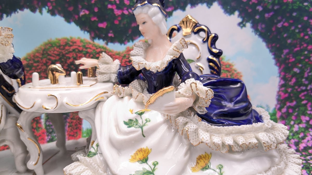 レースドール 陶器 置物 陶器人形 アンティーク人形 ロココ様式