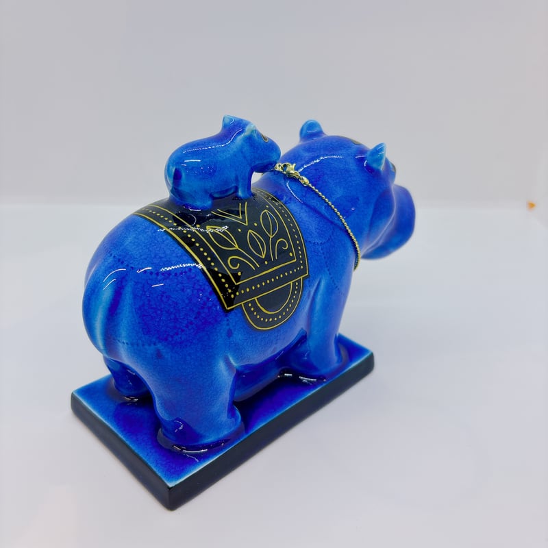 九栄神】青釉オーナメント 「タウレト」ー幸兵衛窯 | おしゃれ処布屋