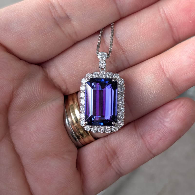 日独鑑別書】PT950/PT850 タンザナイト 10.40ct ダイヤモンド 1.180c