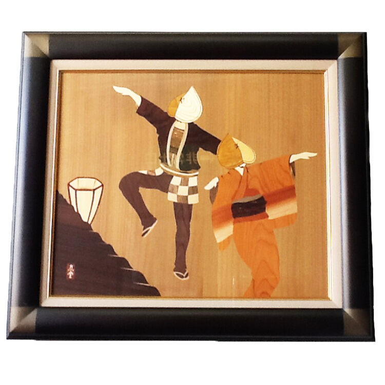 朴木立堂富山木象嵌(ぞうがん) 額装