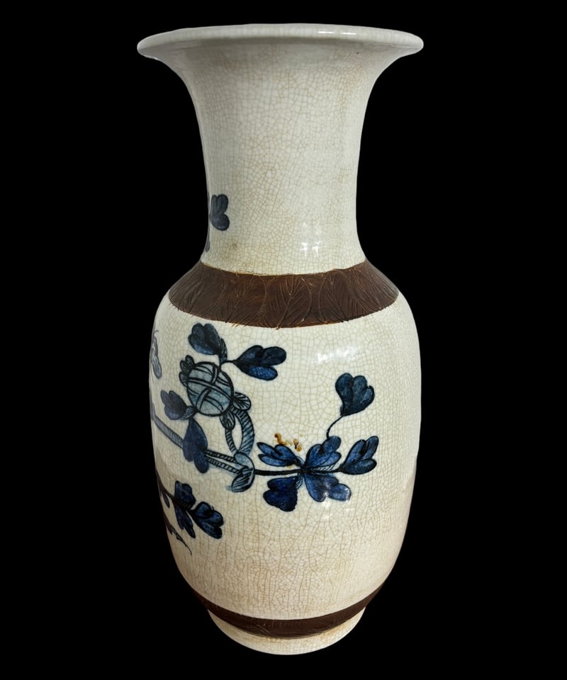 壺 [梅花鳥絵] 染付 成化年製 中国雑貨 フラワーベース 花瓶 花入れ 丸