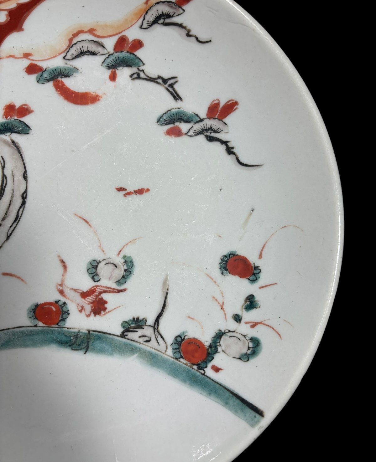 骨董 アンティーク 古伊万里 鍋島 色絵 椿図 変形皿 角皿 小皿 骨董