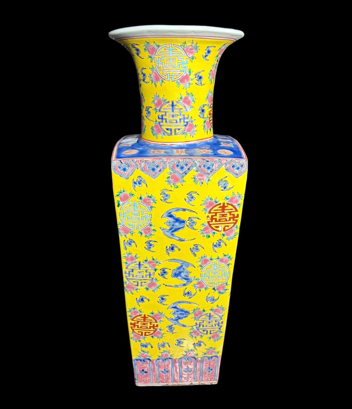 壺 [鳥 紋 花柄] 乾隆年製 中国美術 フラワーベース 花瓶 花入れ 花器