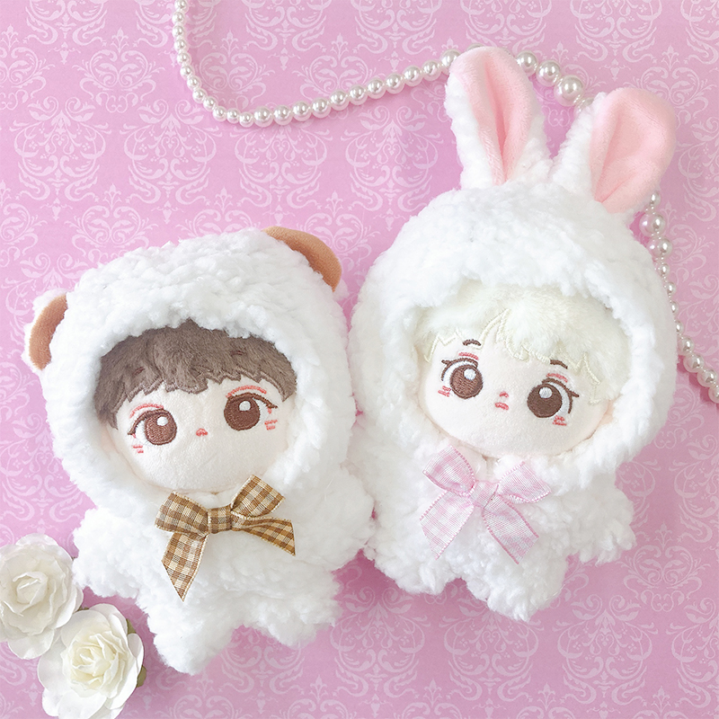 ぬい服】ぬいぐるみ用もこもこ着ぐるみ/うさぎ・くま 10cm 用【推し活