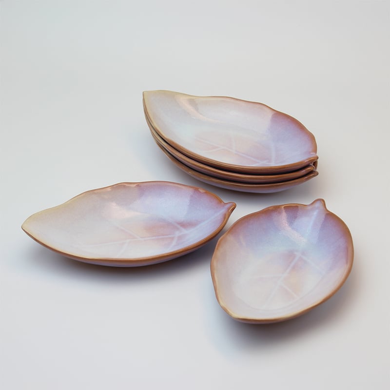 萩むらさき銘々皿揃（化粧箱）｜萩焼窯元 萩陶苑 椿秀窯 ギフト