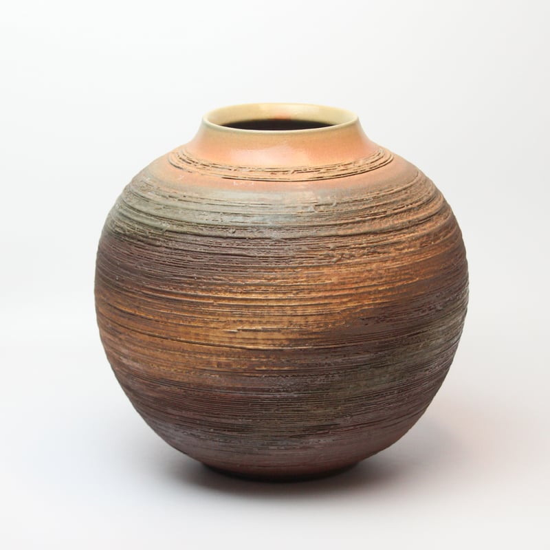 萩焼 泉流山 古賀將夫 花壺 つぼみ露草湯呑（折箱）｜萩焼窯元 萩陶苑