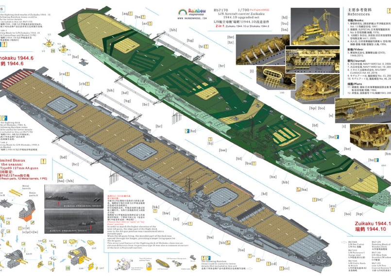 1/700 日本海軍空母 瑞鶴 1944年10月 アップグレードセット | 艦船模型