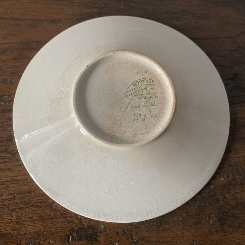 古いソープデイッシュ クレイユエモントロー フランス アンティーク no