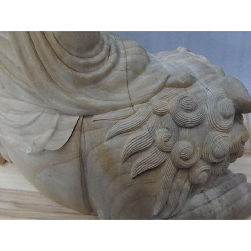 Bフライデー良いお顔 学業成就☆楠材 僧形文殊菩薩坐像 高さ：約54cm