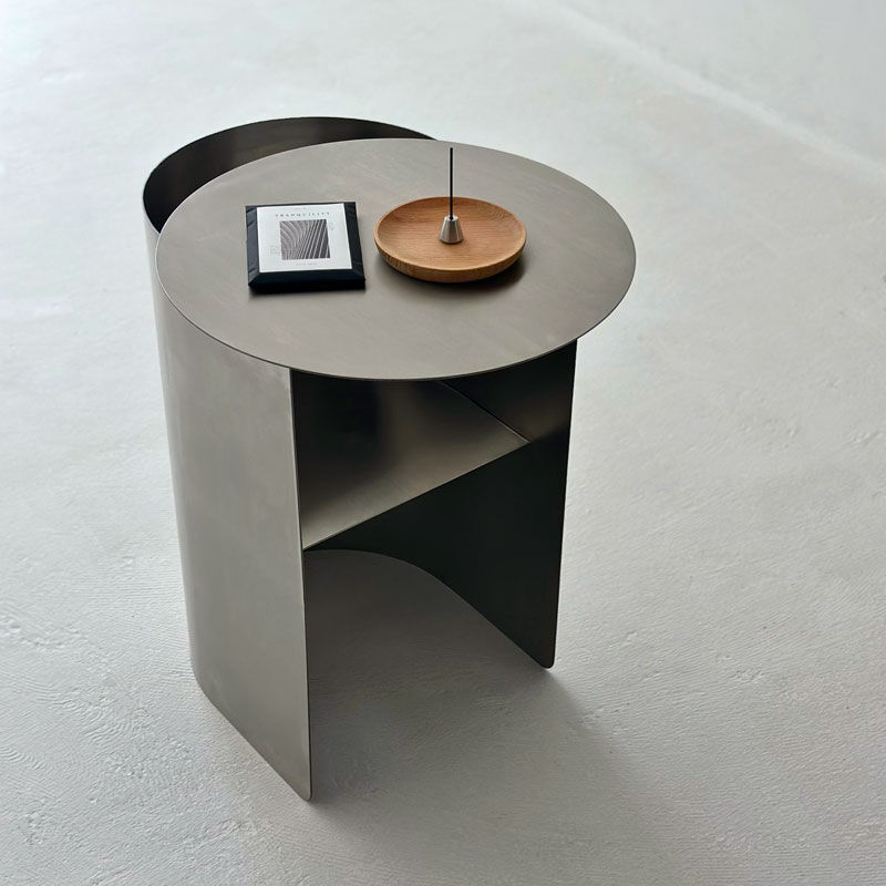 table-03100 ステンレス Uカーブ ラウンド サイドテーブル | ART OF B