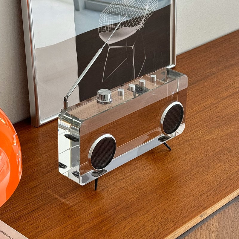 objet-03101 ガラス製 レトロ ラジカセ オブジェ | ART OF BLACK