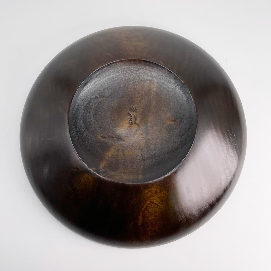 おたふく深皿（φ24×6） 野草 | 草木彫 川添日記