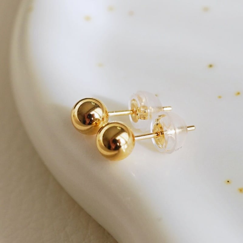 ジーナK18金ボールピアス5mm K18イエローゴールド ボールピアス 5mm