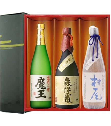 Amazon.co.jp: 【ギフト】芋焼酎3M飲みくらべ [魔王 720ml] [森伊蔵 金