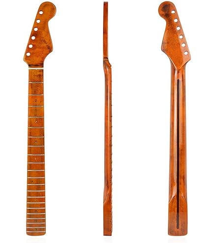 Amazon | 22フレットエレキギターネック、ローストメイプル指板