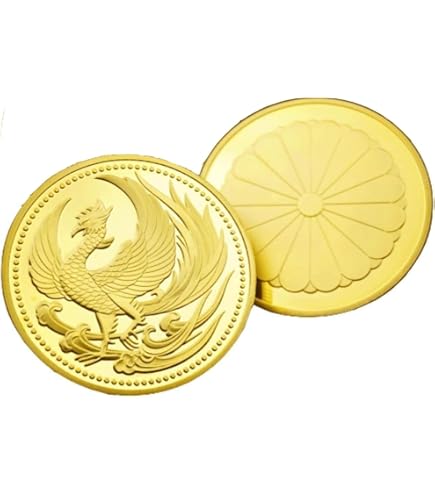 Amazon.co.jp: Anfang 日本金貨 鳳凰 菊花紋章 コイン メダル レプリカ