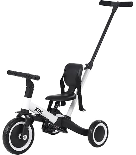 Amazon.co.jp: 【パープル】BTM 子供用三輪車 5in1 自転車 二輪車 補助