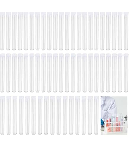 Amazon | uxcell キャップ付きプラスチック試験管30個、ポリスチレン