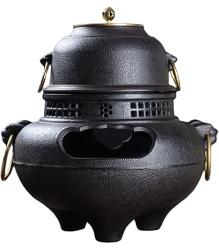 Amazon | 茶釜 風炉釜 切合鬼面風炉 茶釜添え 鉄風炉 茶道具