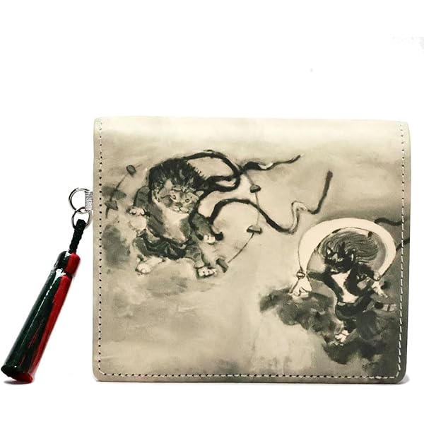 Amazon | [マンハッタナーズ] 和 猫柄 切房パース 二つ折り財布 中