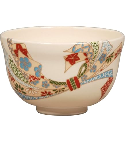 Y789-4 音羽山窯 上山一光 造 仁清写 花丸茶碗 共箱 III Y789-4 音羽山