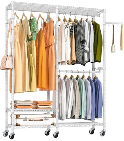 Amazon｜AZAKBL ハンガーラック 大容量 伸縮 幅148~188cm ワードローブ