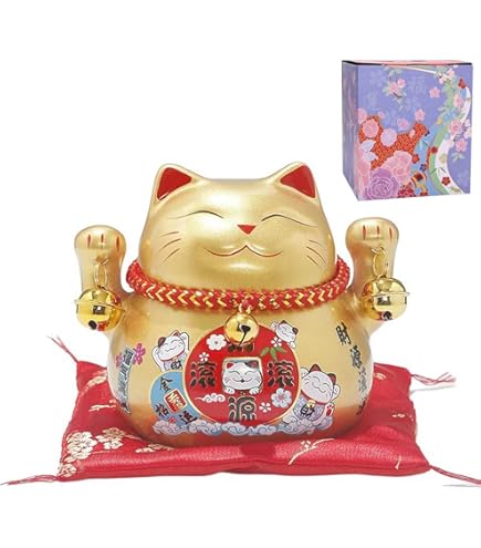 Amazon.co.jp: 金のねこ 金の猫 招き猫 金の招き猫 金の祈福猫 金運