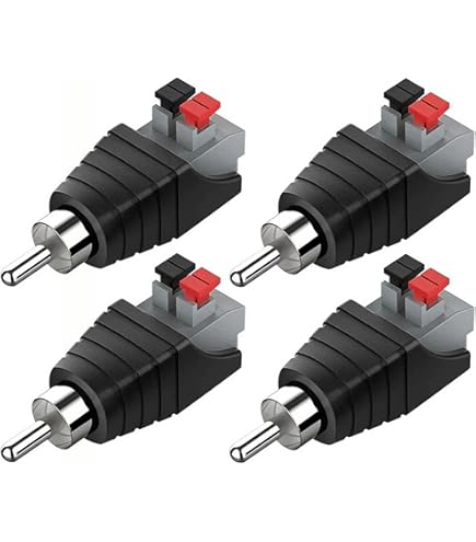 Amazon | スピーカー RCA オス to 2 ネジ留め式端子メススプリング