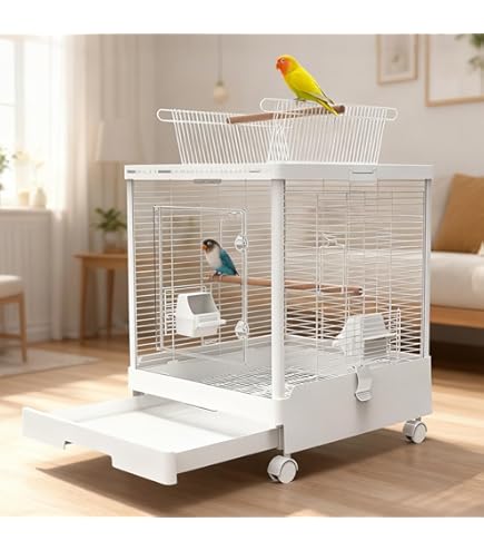 Amazon | Ruexue 鳥かご 前後透明アクリルパネル 飛び散り防止 バード