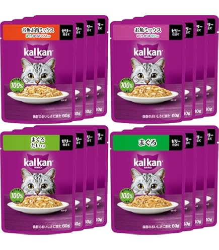 Amazon.co.jp: カルカン キャットフード パウチ 成猫用 1歳から お魚